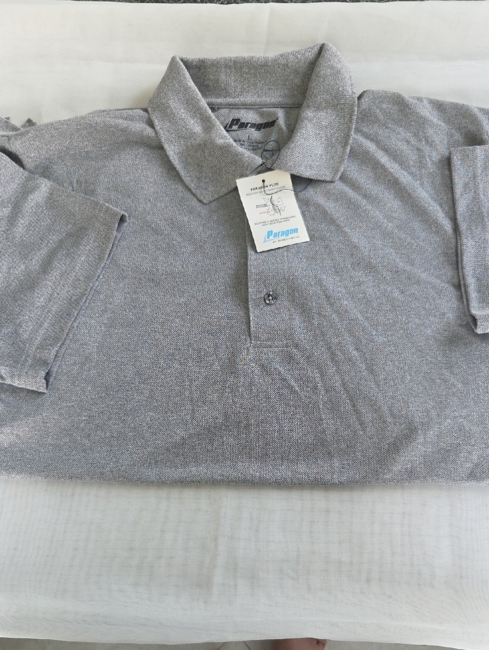 PARAGON Men's Light Gray Heather Polo‎ Shirt